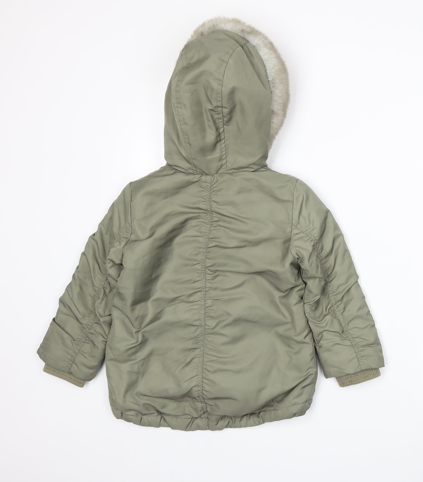 NEXT Girls Green Batik  Parka Coat Size 3-4 Years