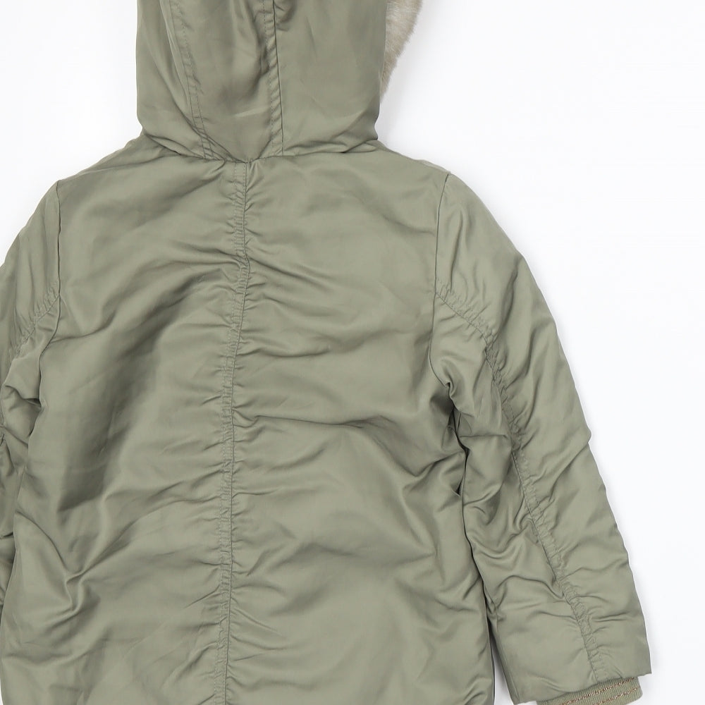 NEXT Girls Green Batik  Parka Coat Size 3-4 Years