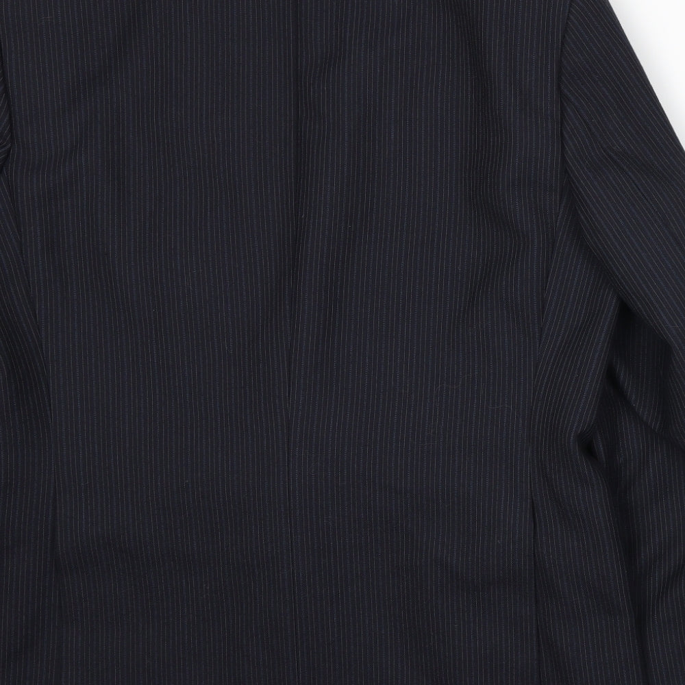 Club Member Mens Blue Striped  Jacket Suit Jacket Size XL