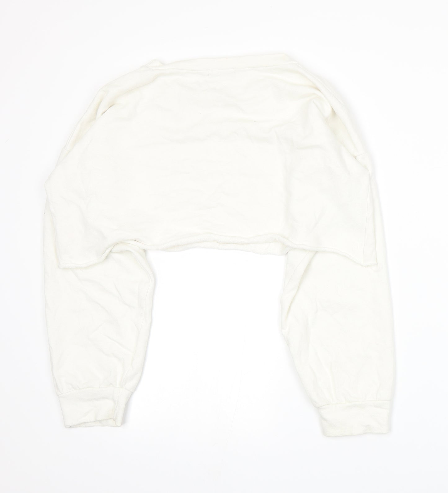 PRETTYLITTLETHING Womens White  Jersey Pullover Sweatshirt Size 12