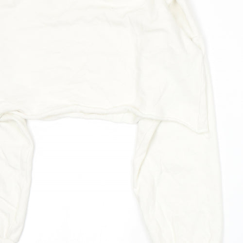 PRETTYLITTLETHING Womens White  Jersey Pullover Sweatshirt Size 12