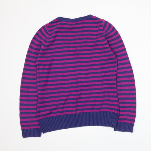 Marks and Spencer Womens Purple Striped Knit Pullover Jumper Size 12