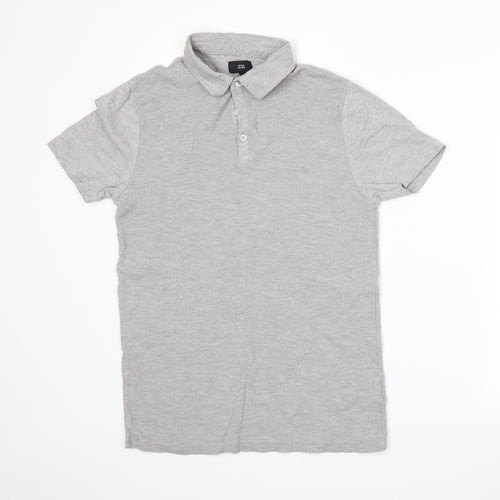 River Island Mens Grey    Polo Size M