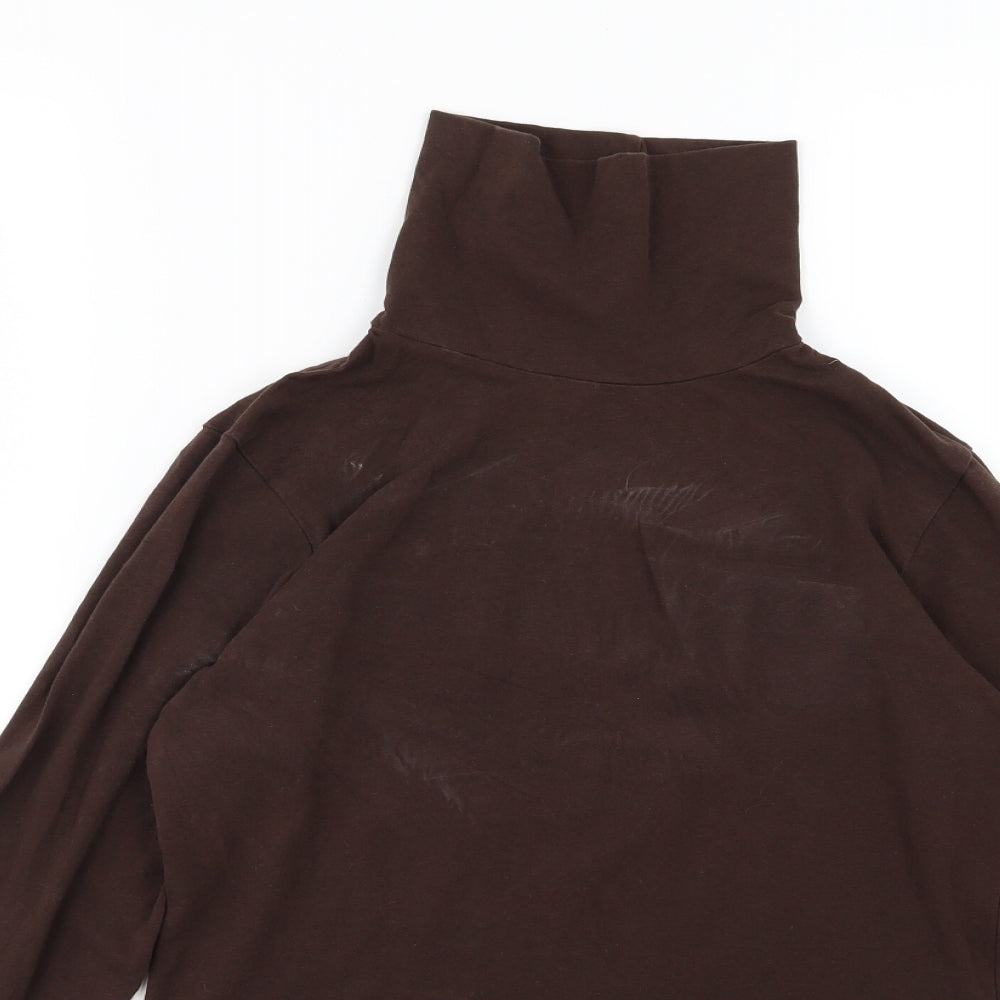 Bay Womens Brown  Jersey Basic T-Shirt Size 14