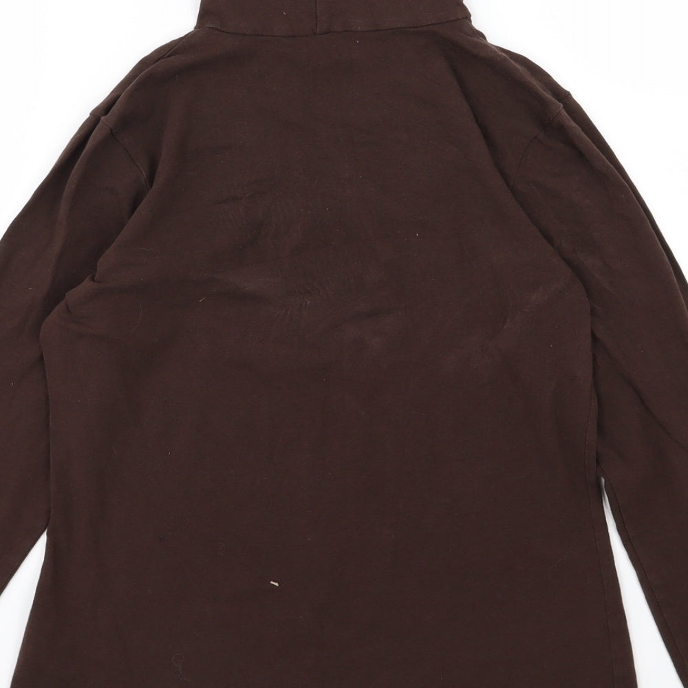 Bay Womens Brown  Jersey Basic T-Shirt Size 14