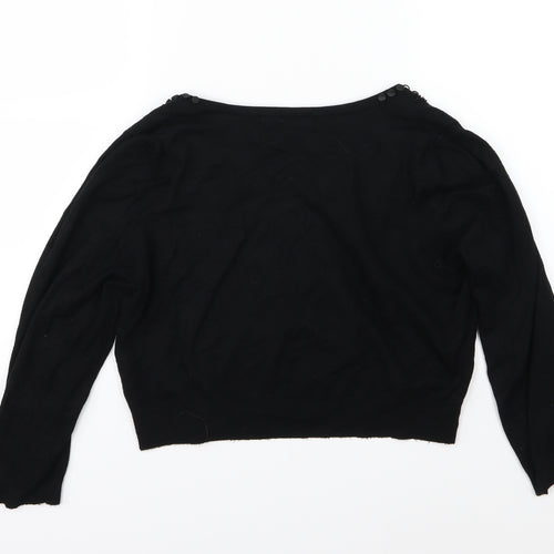 Debenhams Womens Black  Knit Cardigan Jumper Size 14