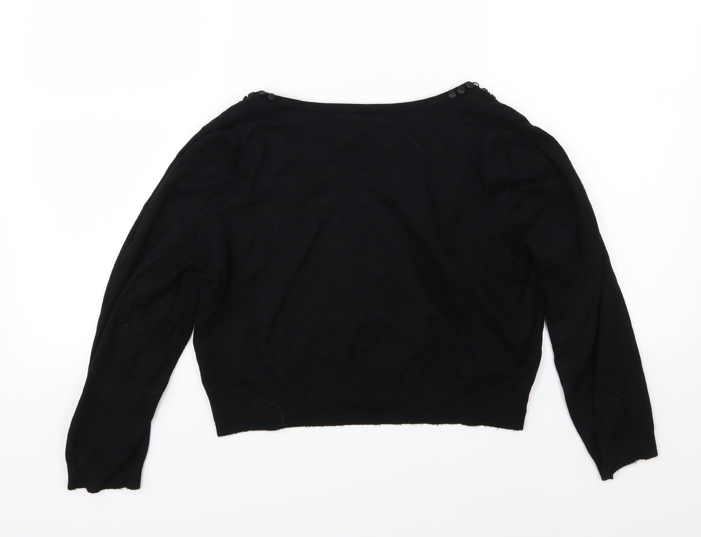 Debenhams Womens Black  Knit Cardigan Jumper Size 14