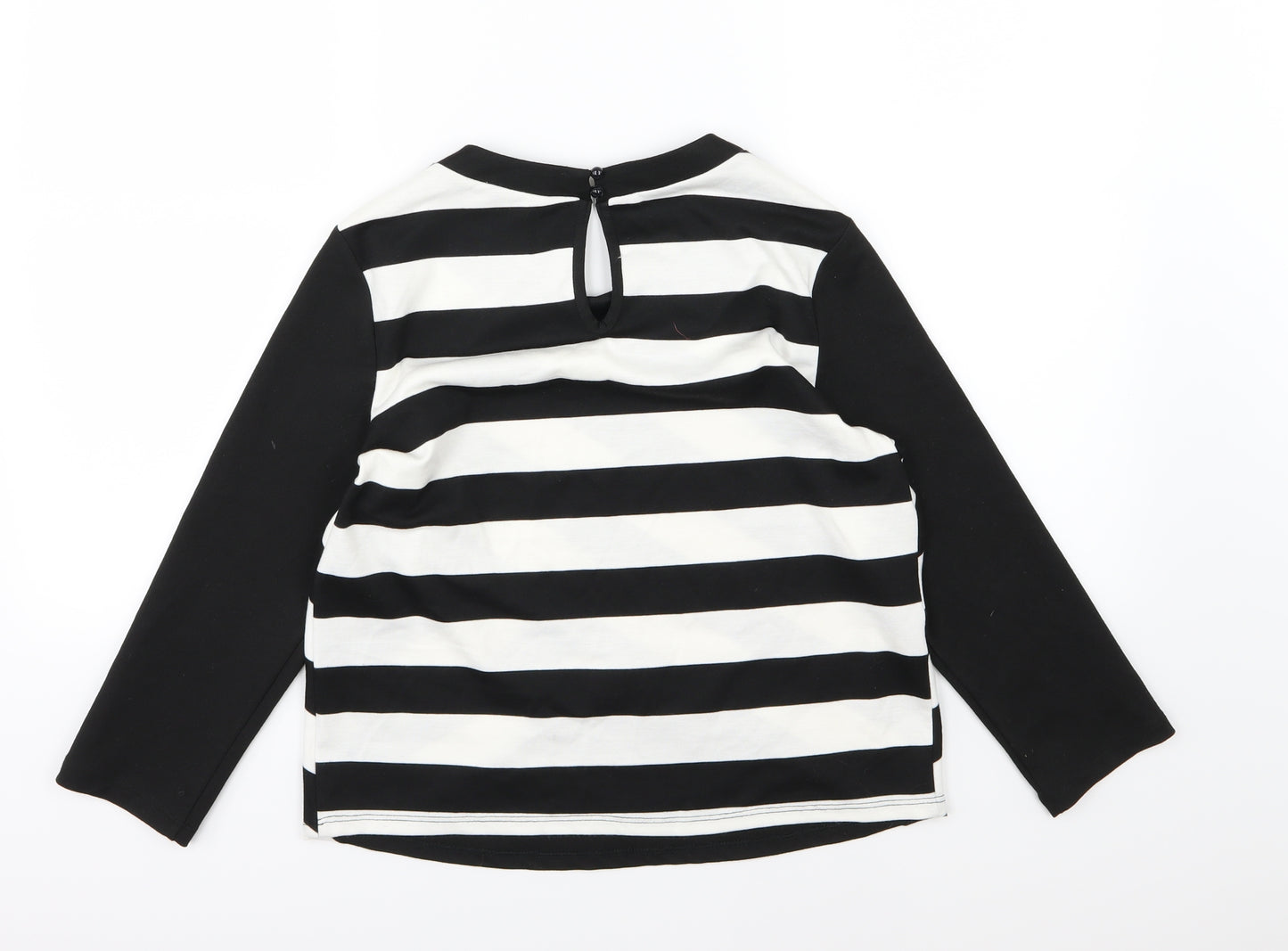 George Womens Black Striped  Basic T-Shirt Size 10