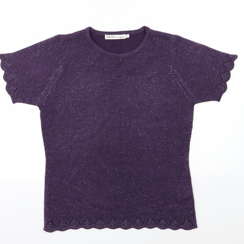 EWM Womens Purple  Knit Pullover Jumper Size S