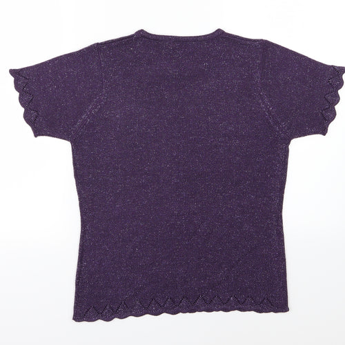 EWM Womens Purple  Knit Pullover Jumper Size S