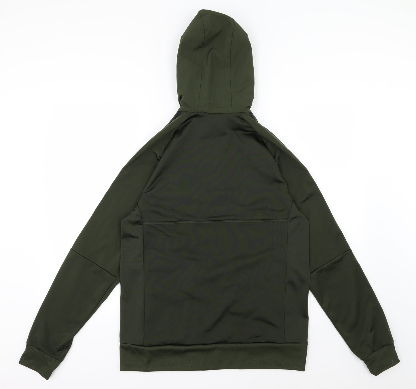adidas Boys Green Striped Jersey Pullover Hoodie Size 15-16 Years