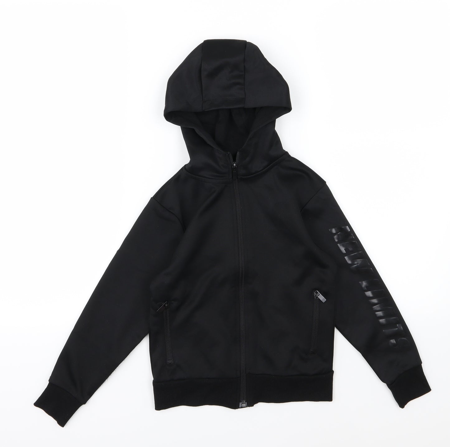 Peacocks Boys Black  Jersey Full Zip Hoodie Size 6-7 Years