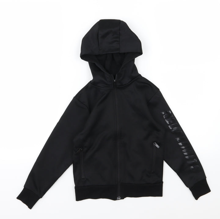 Peacocks Boys Black  Jersey Full Zip Hoodie Size 6-7 Years