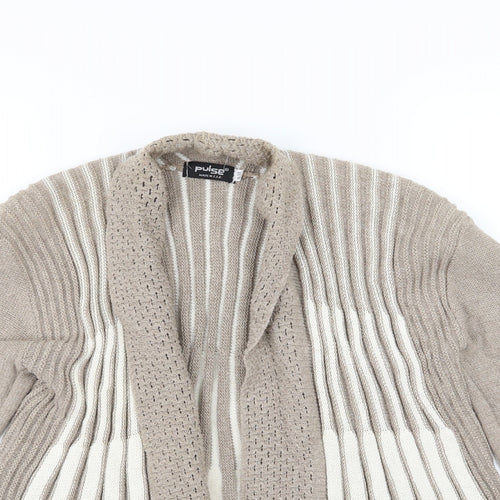 Pulse Womens Brown Striped Knit Cardigan Jumper Size S
