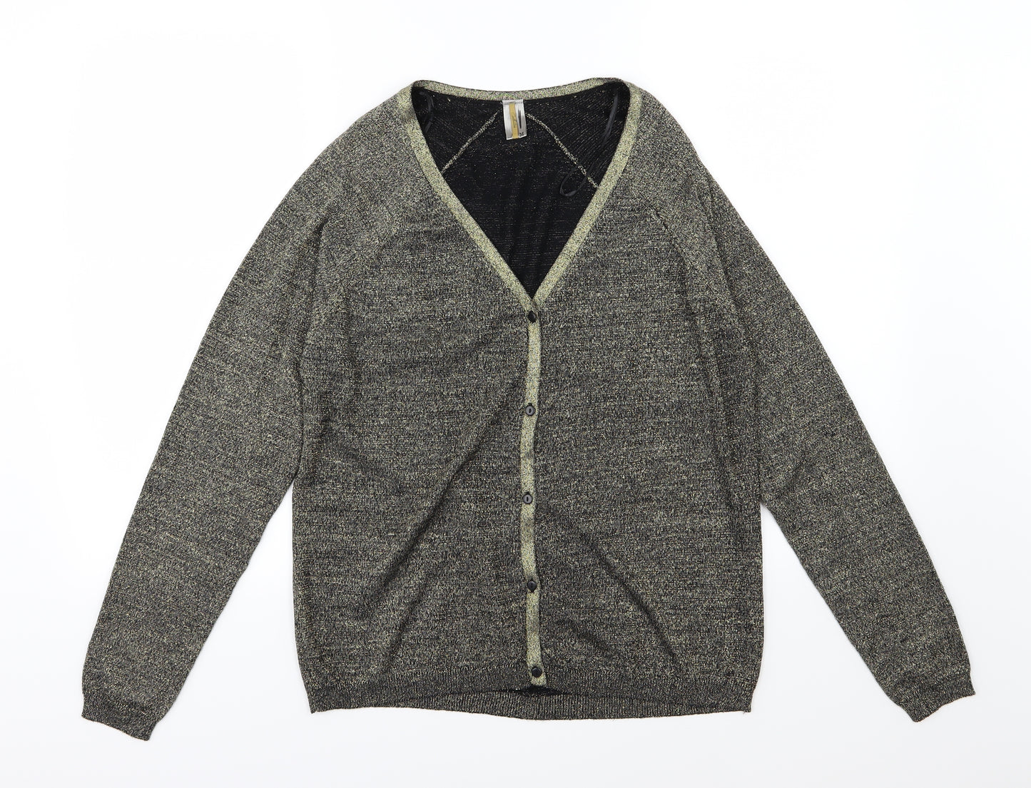 Preworn Womens Gold  Knit Cardigan Jumper Size M