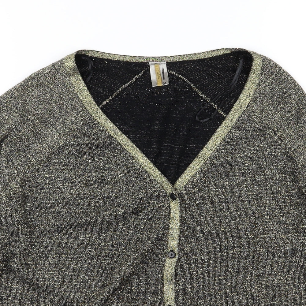 Preworn Womens Gold  Knit Cardigan Jumper Size M