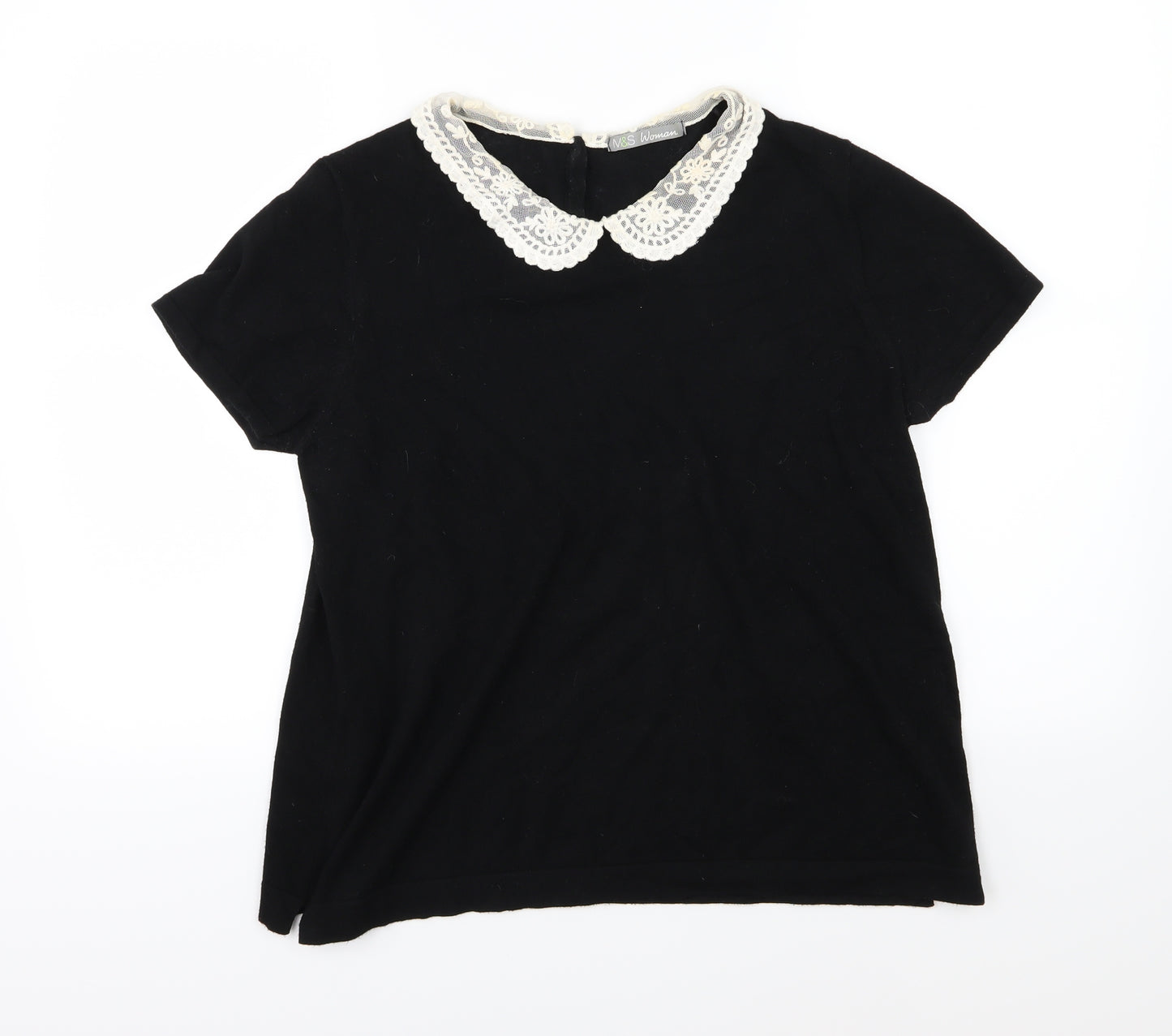 Marks and Spencer Womens Black  Knit Pullover Jumper Size 16