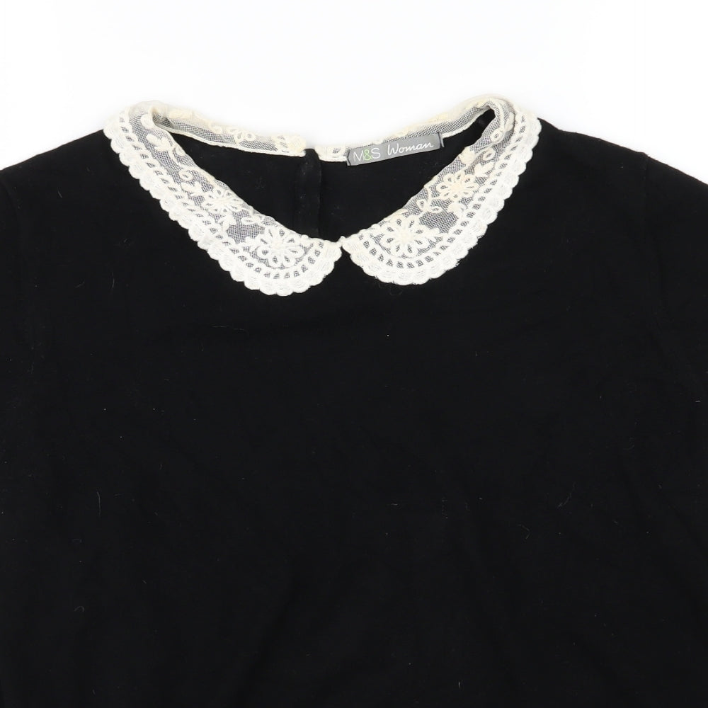 Marks and Spencer Womens Black  Knit Pullover Jumper Size 16