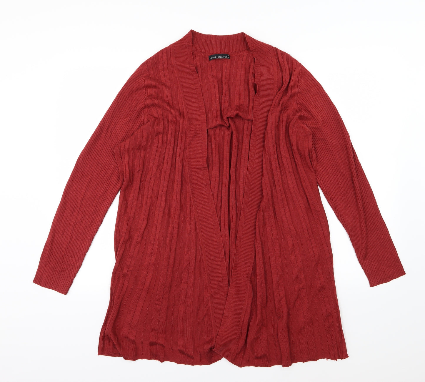 David Emmanuel Womens Red  Knit Cardigan Jumper Size L