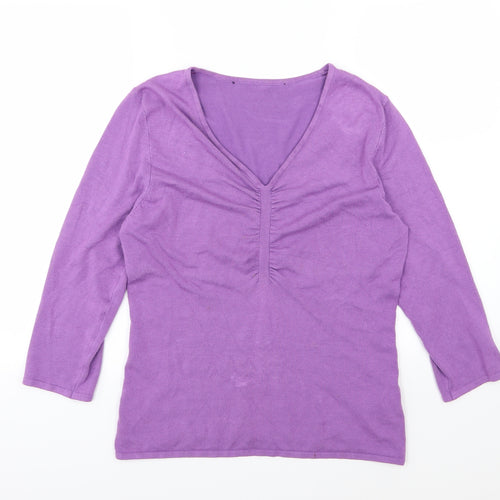 Stephen Y Womens Purple  Knit Pullover Jumper Size M