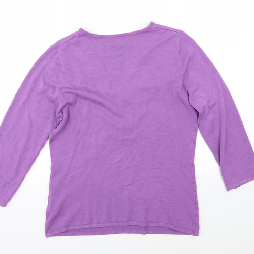 Stephen Y Womens Purple  Knit Pullover Jumper Size M