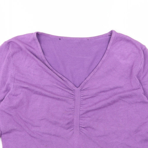 Stephen Y Womens Purple  Knit Pullover Jumper Size M