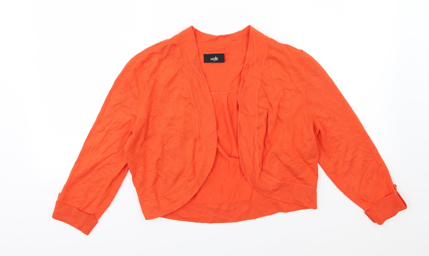 Wallis Womens Orange  Knit Cardigan Jumper Size M  - Cropped