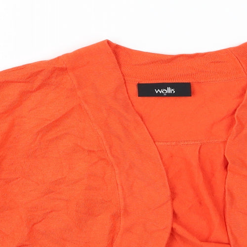 Wallis Womens Orange  Knit Cardigan Jumper Size M  - Cropped