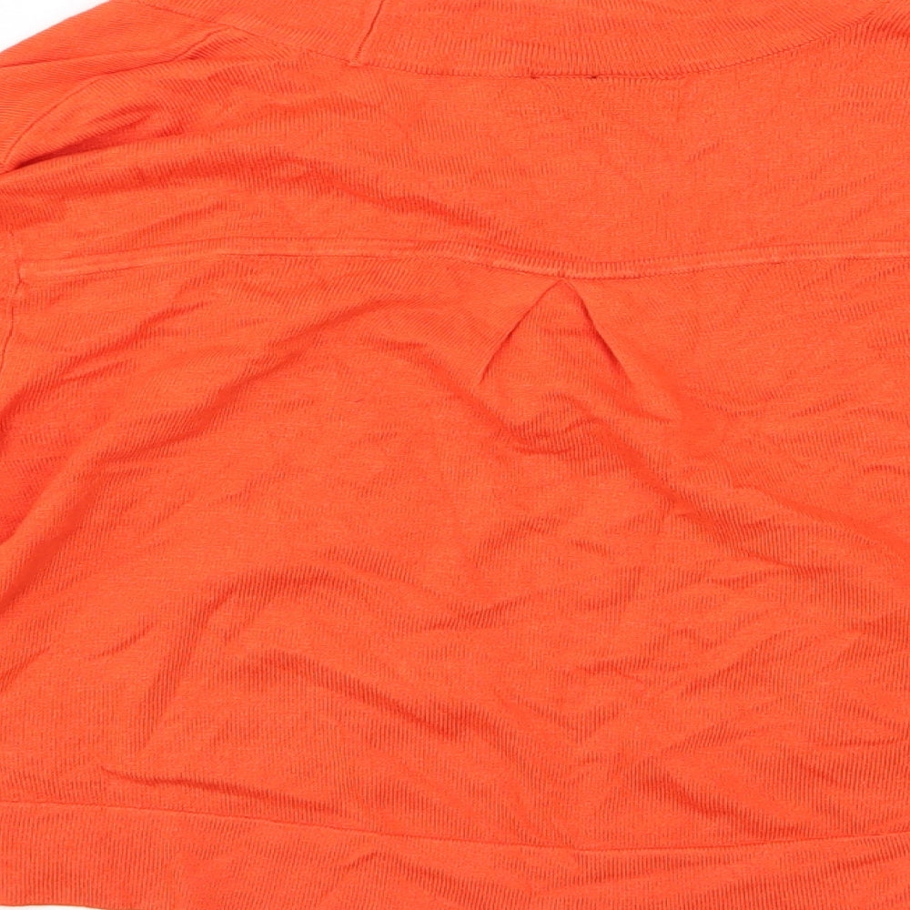 Wallis Womens Orange  Knit Cardigan Jumper Size M  - Cropped