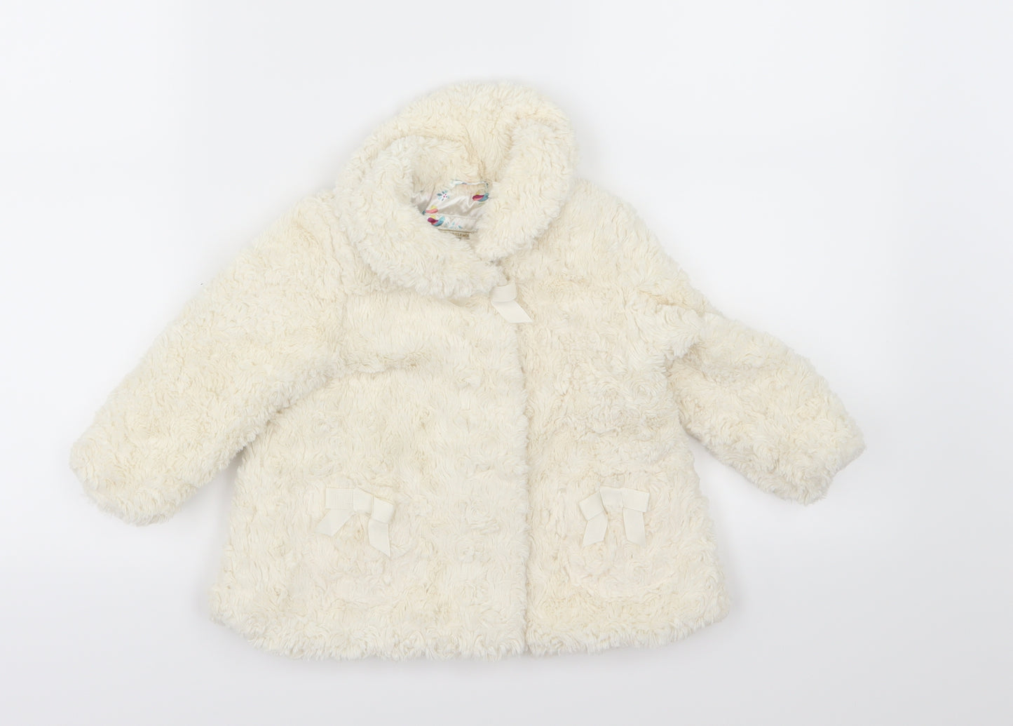 John Lewis Girls Ivory   Basic Coat Coat Size 9-12 Months
