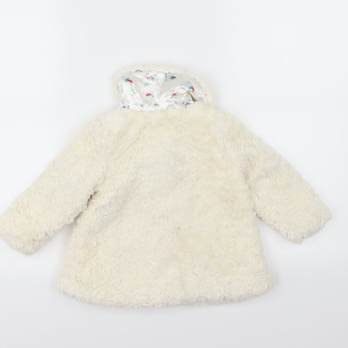 John Lewis Girls Ivory   Basic Coat Coat Size 9-12 Months