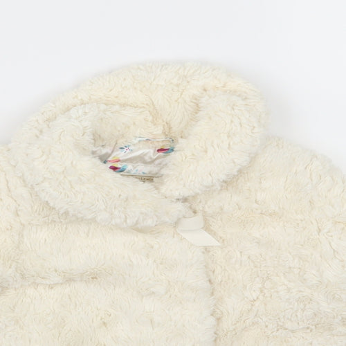 John Lewis Girls Ivory   Basic Coat Coat Size 9-12 Months