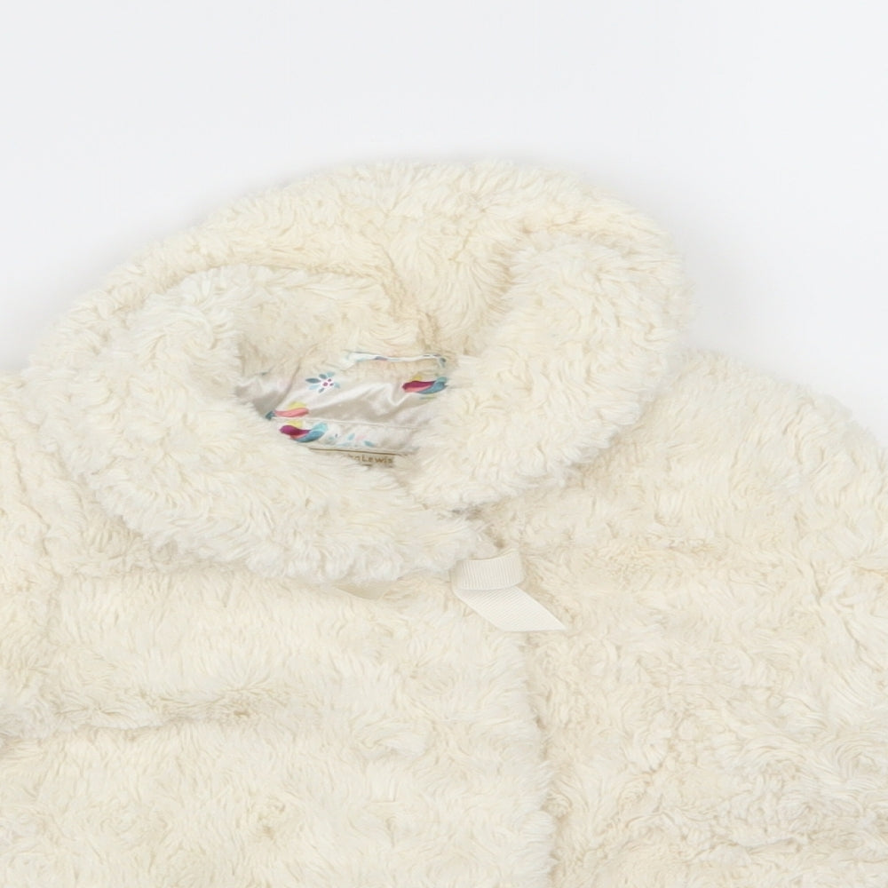 John Lewis Girls Ivory   Basic Coat Coat Size 9-12 Months