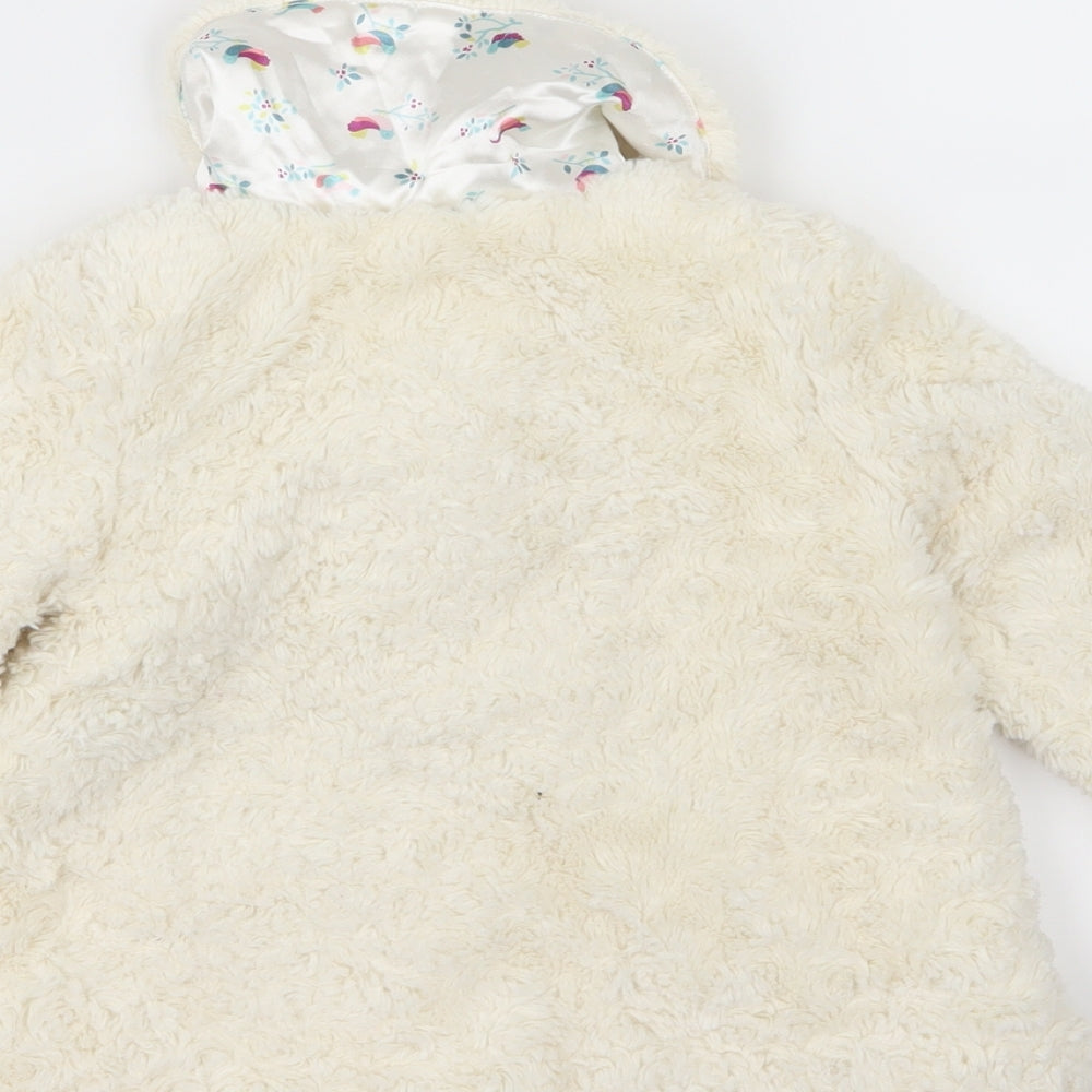 John Lewis Girls Ivory   Basic Coat Coat Size 9-12 Months