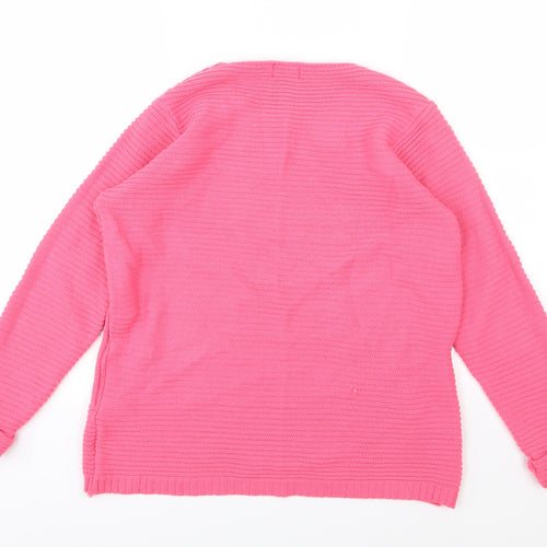 I Love You Womens Pink  Knit Pullover Jumper Size S