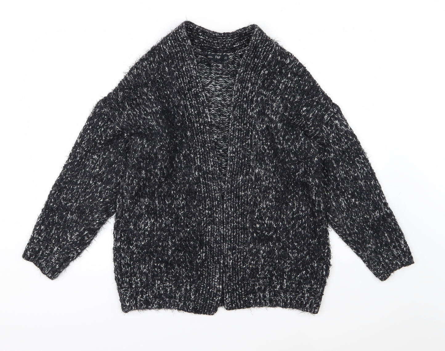 F&F Womens Grey  Knit Cardigan Jumper Size 14