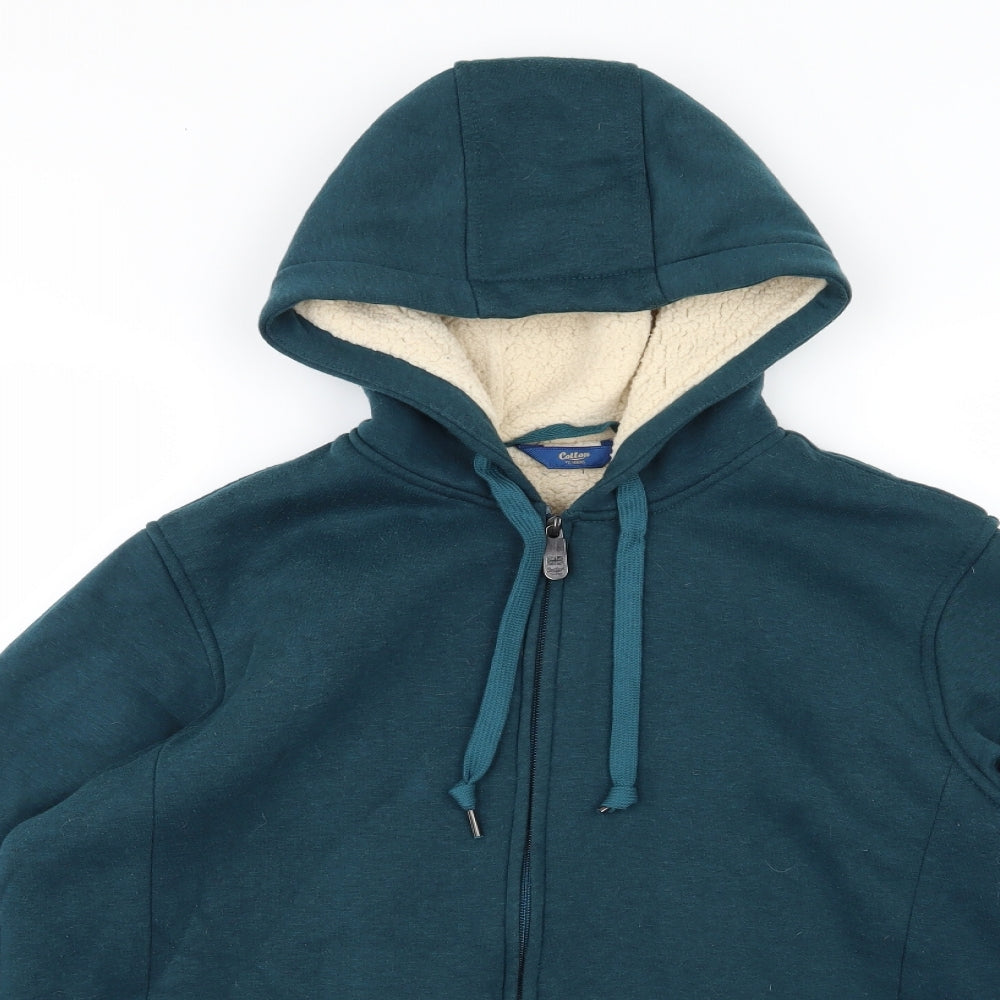 Cotton Traders Mens Green  Jersey Full Zip Hoodie Size M