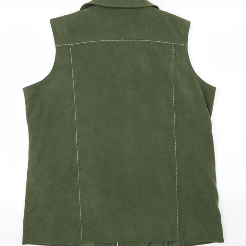 Joella Di Marco Womens Green  Velour Gilet Jacket Size 2XL