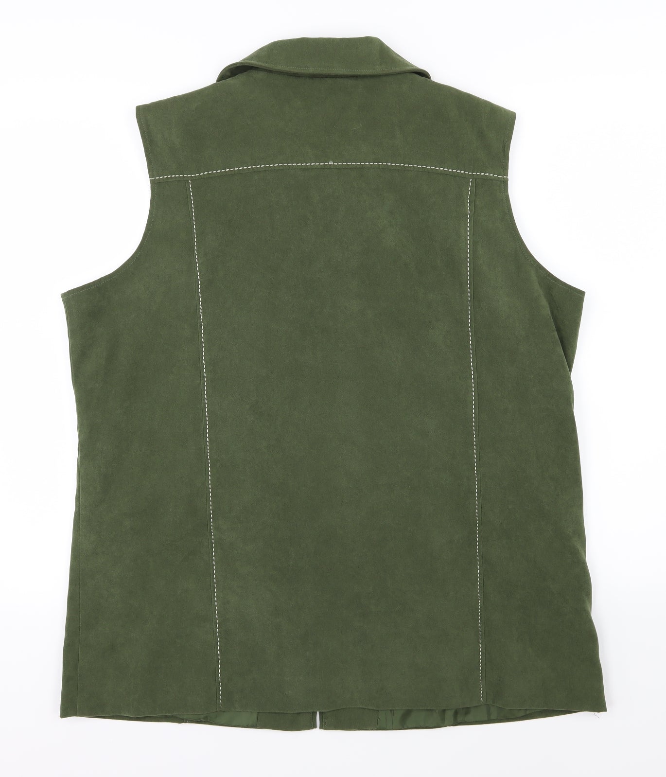 Joella Di Marco Womens Green  Velour Gilet Jacket Size 2XL