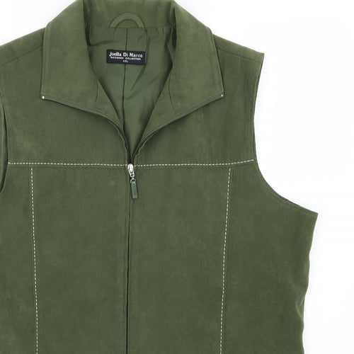 Joella Di Marco Womens Green  Velour Gilet Jacket Size 2XL