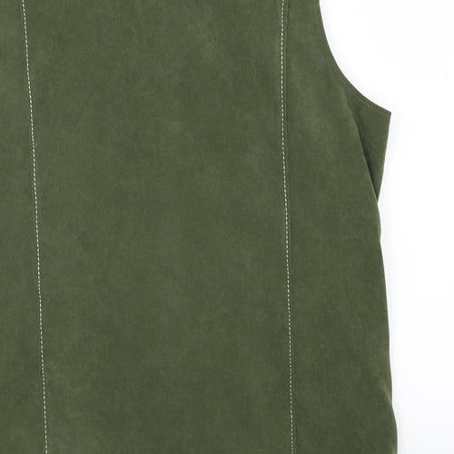 Joella Di Marco Womens Green  Velour Gilet Jacket Size 2XL