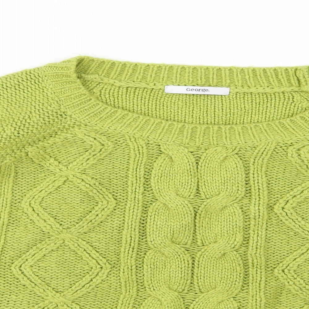 George Womens Green  Knit Pullover Jumper Size 18