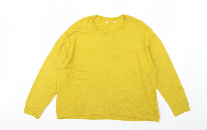 H&M Womens Yellow  Knit Pullover Jumper Size L