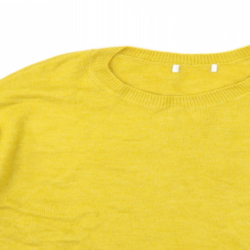 H&M Womens Yellow  Knit Pullover Jumper Size L
