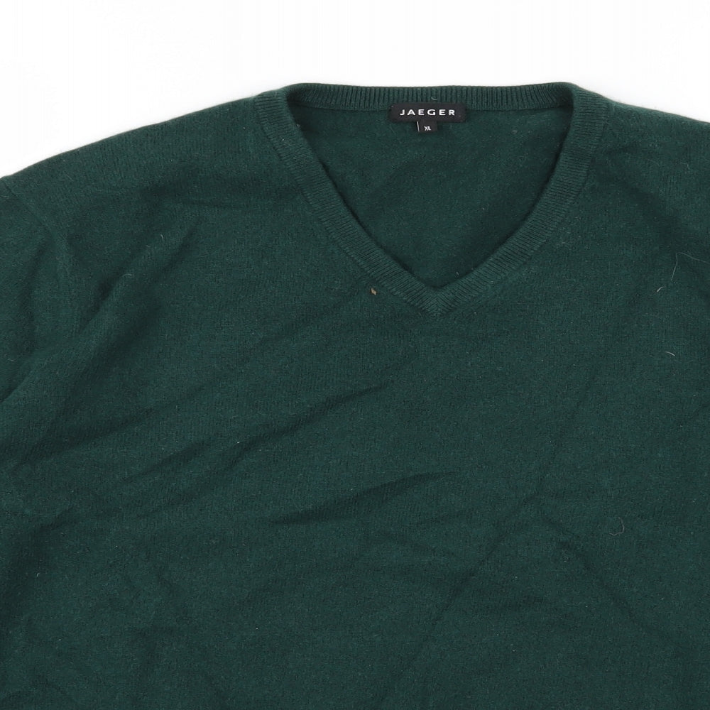 Jaeger Mens Green  Knit Pullover Jumper Size XL