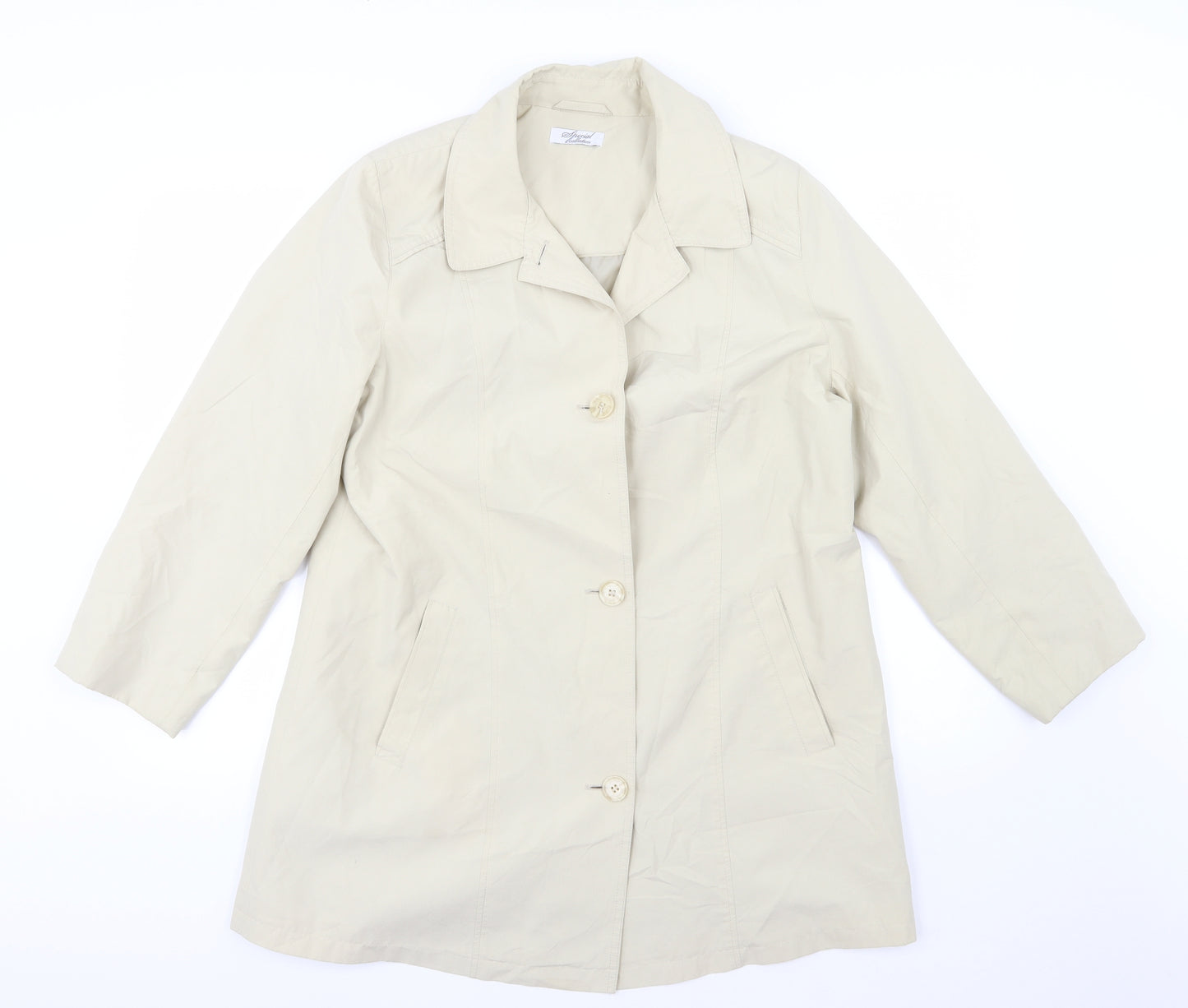 Special Collection Womens Beige   Overcoat Coat Size 16