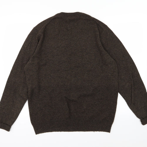 Thomas Nash Mens Brown  Knit Pullover Jumper Size L