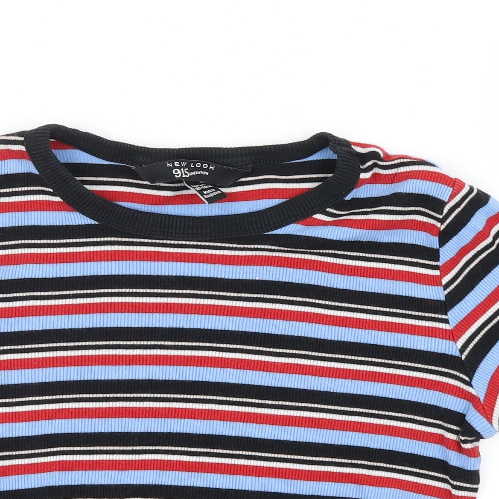 New Look Girls Red Striped  Basic T-Shirt Size 12-13 Years