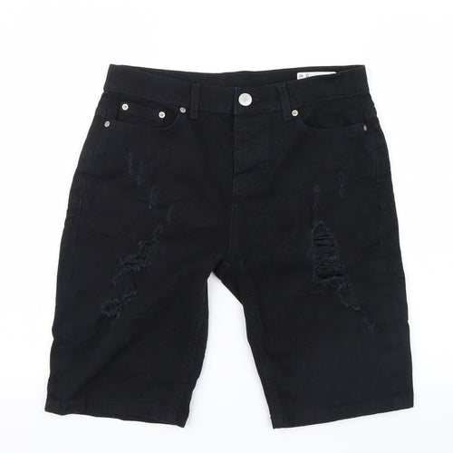 Denim Co. Mens Black  Denim Bermuda Shorts Size 31 in