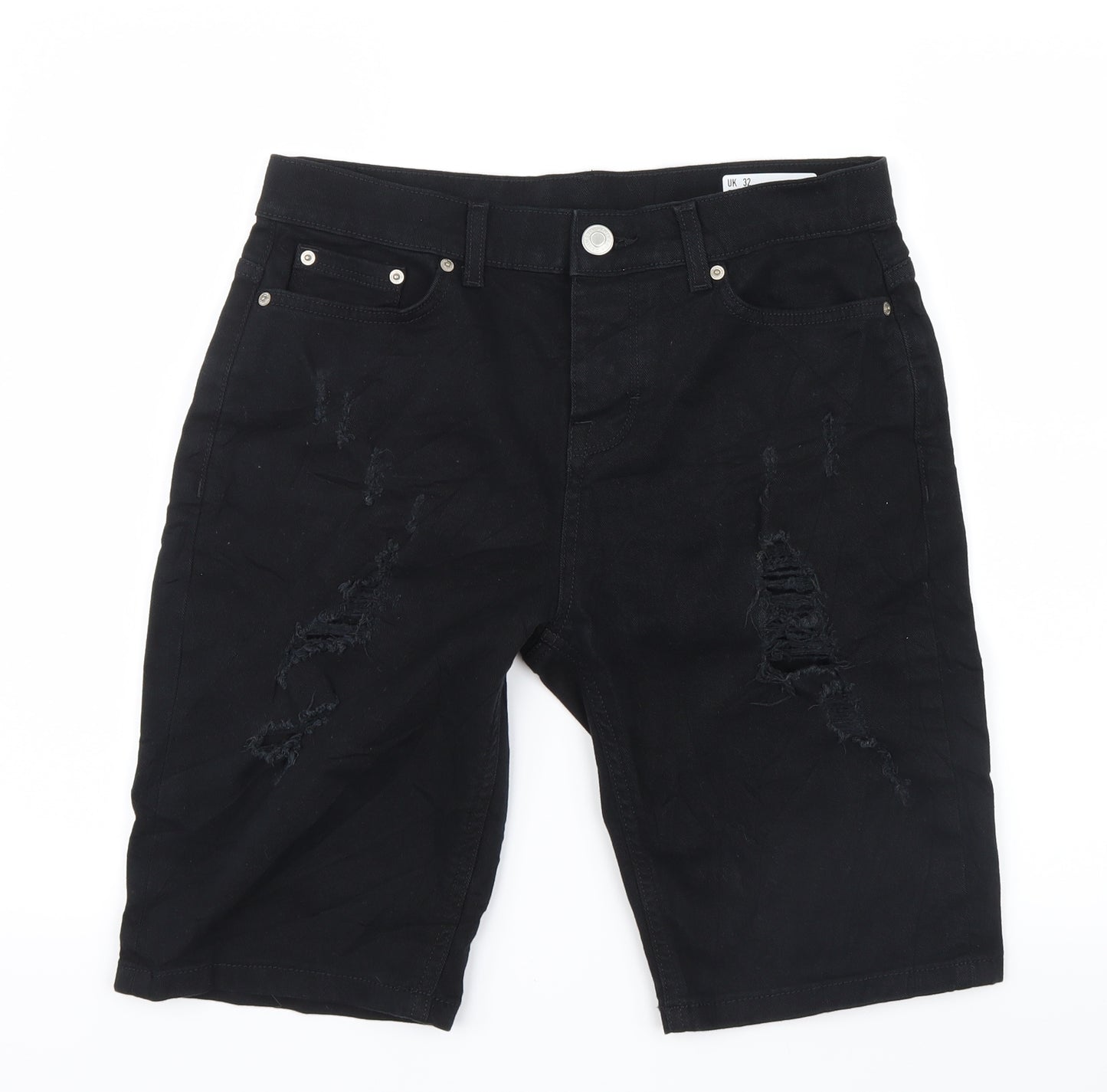 Denim Co. Mens Black  Denim Bermuda Shorts Size 31 in